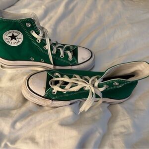 Custom platform green converse, women’s size 9